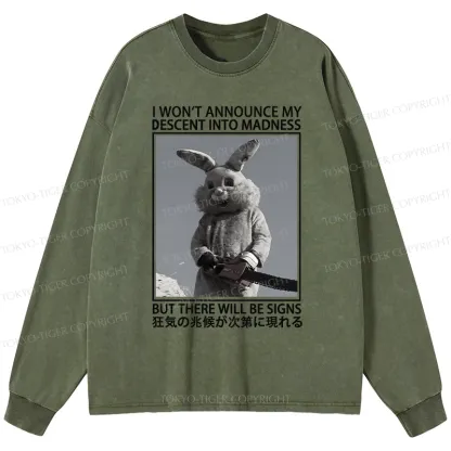 Tokyo-Tiger Rabbit Goes Into Madness Washed Long Sleeve T-Shirt