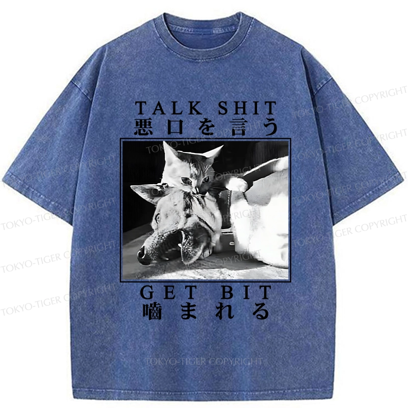 Tokyo-Tiger Talk Shit Get Bit Washed T-Shirt