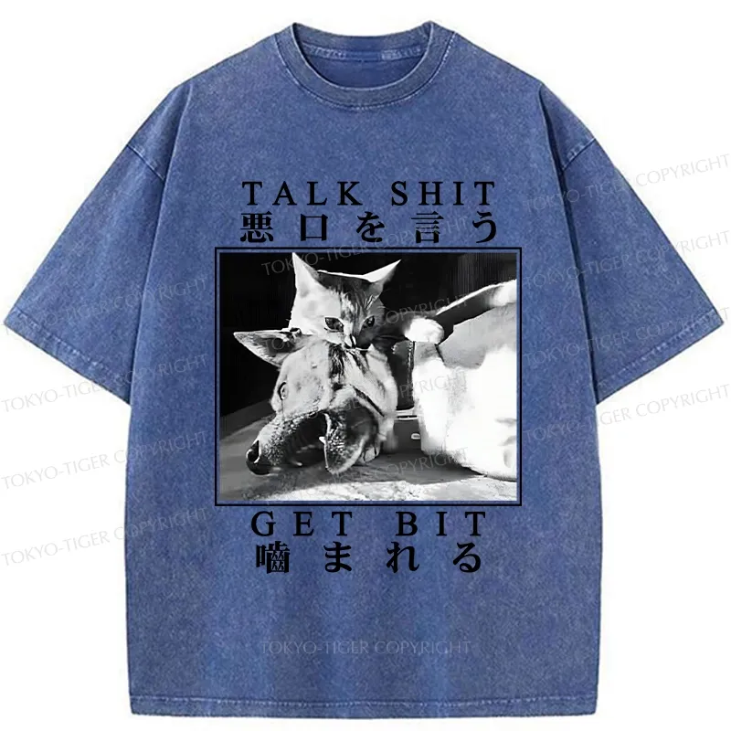 Tokyo-Tiger Talk Shit Get Bit Washed T-Shirt