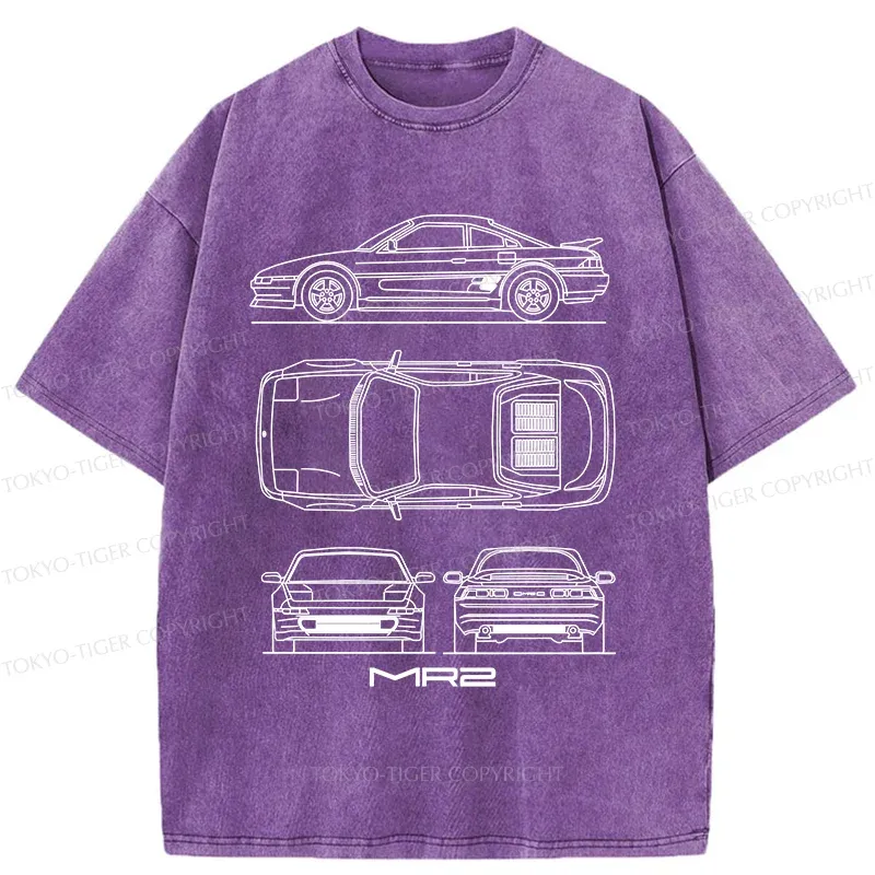 Tokyo-Tiger Japanese Classic Cars Washed T-Shirt