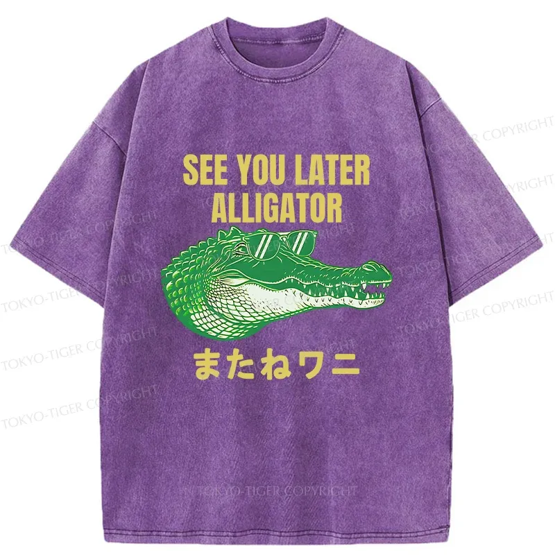 Tokyo-Tiger See you soon Crocodile Washed T-Shirt