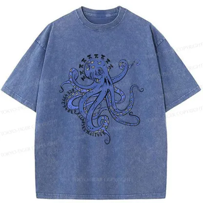 Tokyo-Tiger Pi Octopus Washed T-Shirt