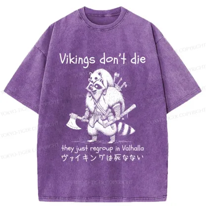 Tokyo-Tiger Vikings Don't Die Washed T-Shirt