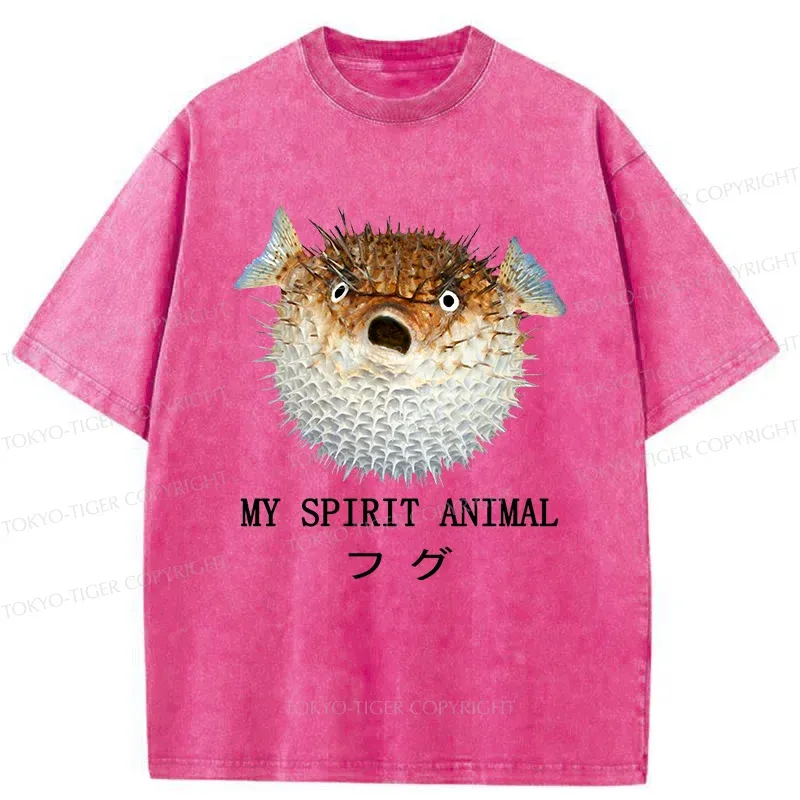 Tokyo-Tiger Grumpy Pufferfish Washed T-Shirt