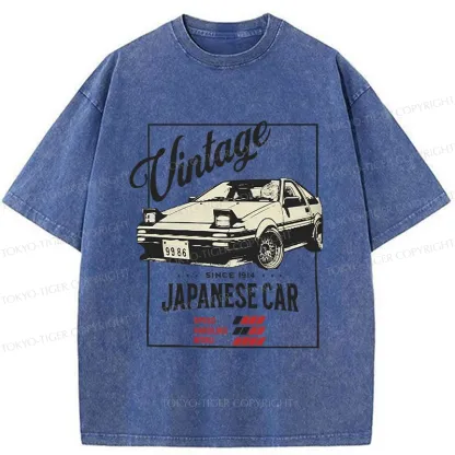 Tokyo-Tiger Retro Japanese Car Washed T-Shirt