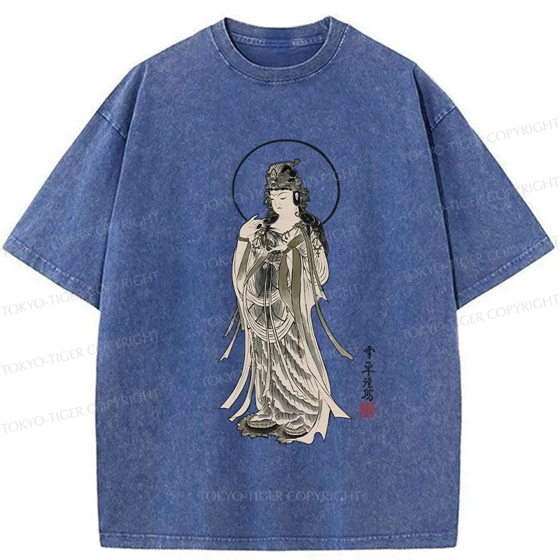 Tokyo-Tiger Vintage Guanyin Bodhisattva Washed T-Shirt