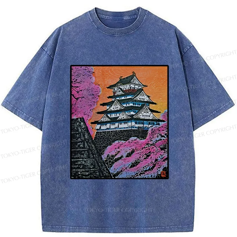 Tokyo-Tiger Vintage Osaka Castle Washed T-Shirt