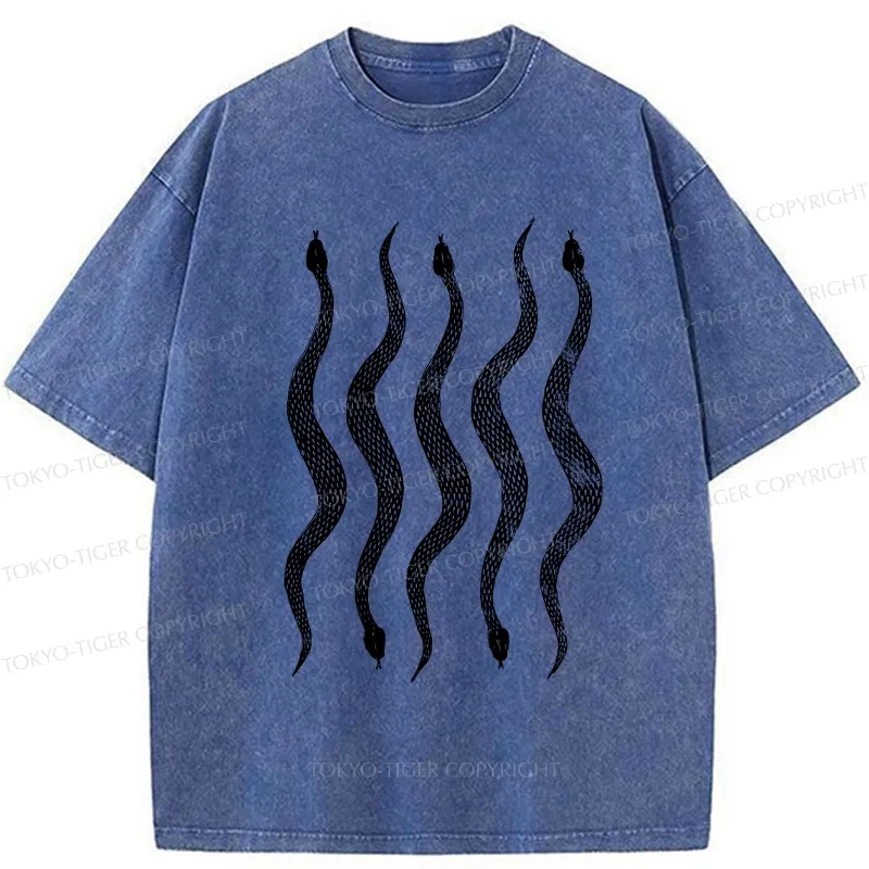 Tokyo-Tiger Sinuous Snake Washed T-Shirt