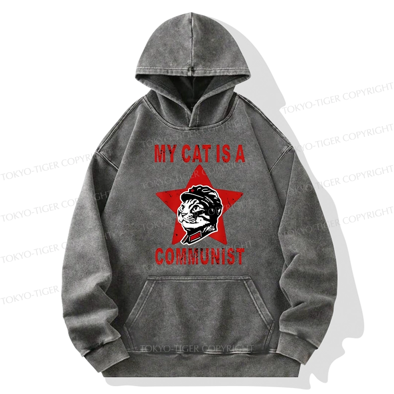 Tokyo-Tiger Funny Cat-ism Washed Hoodie