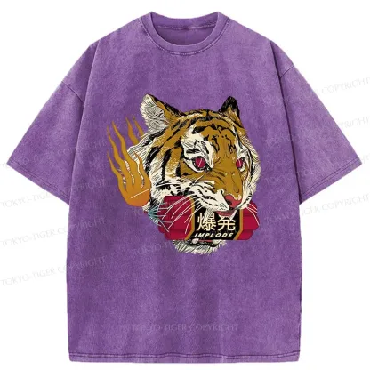 Tokyo-Tiger Angry Tiger Washed T-Shirt