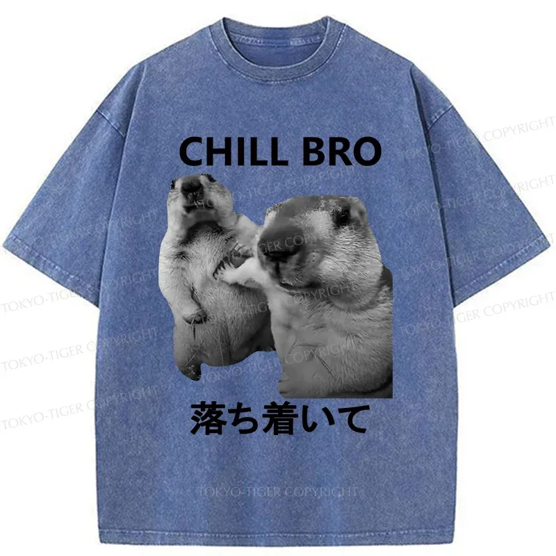 Tokyo-Tiger Calm Down Otter Washed T-Shirt