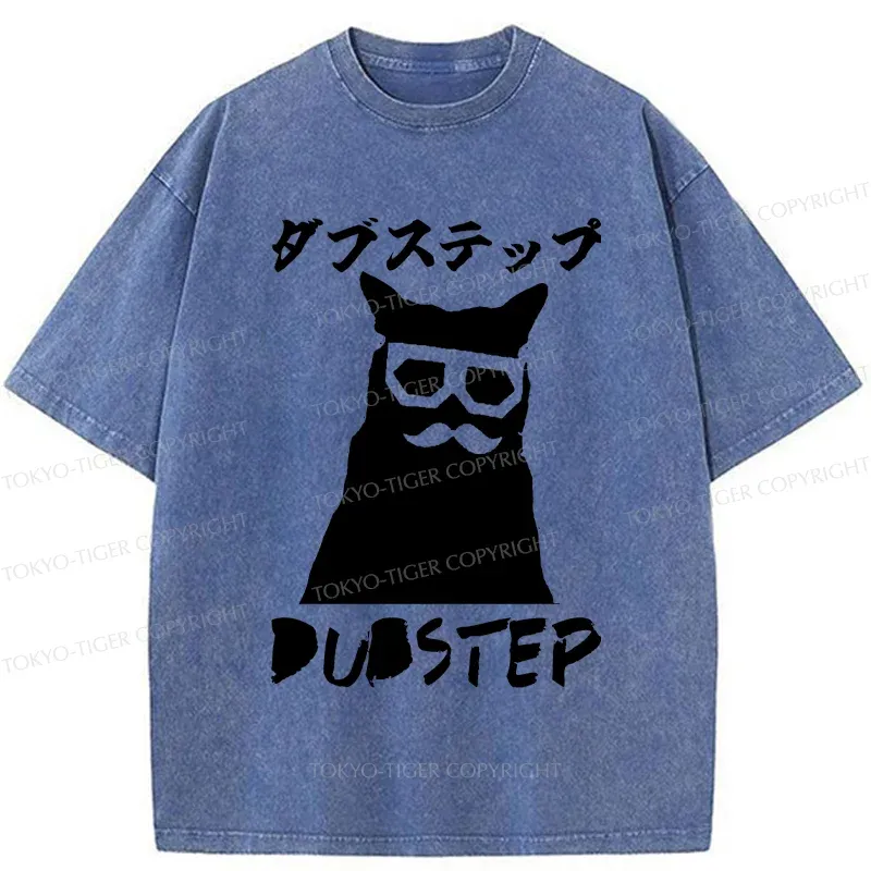 Tokyo-Tiger Dubstep Cat Washed T-Shirt
