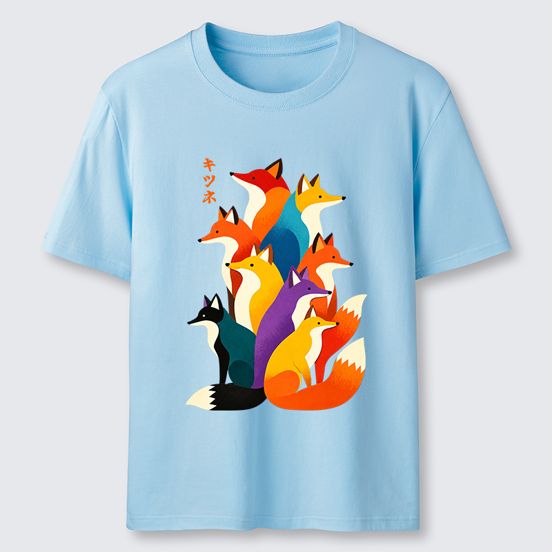Tokyo-Tiger Colorful Fox Crew Classic T-Shirt