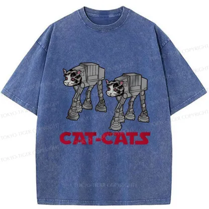 Tokyo-Tiger Walking Robot Cat Washed T-Shirt