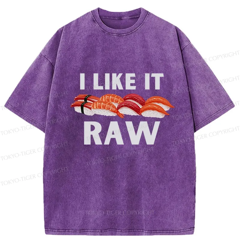 Tokyo-Tiger Sushi I Like It Raw Washed T-Shirt
