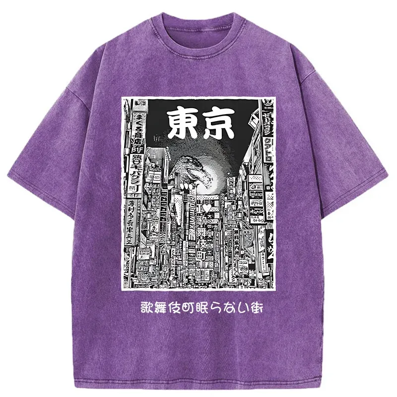 Tokyo-Tiger Tokyo Neighborhoods Washed T-Shirt