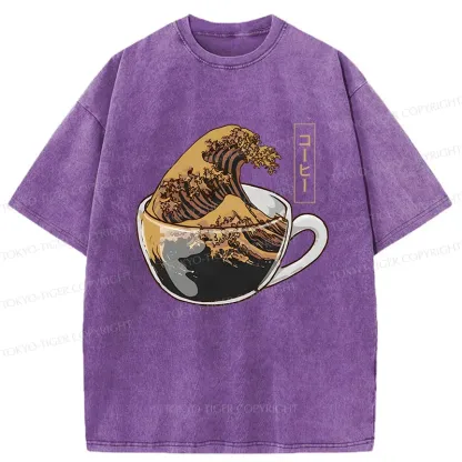 Tokyo-Tiger Coffee Wave Washed T-Shirt