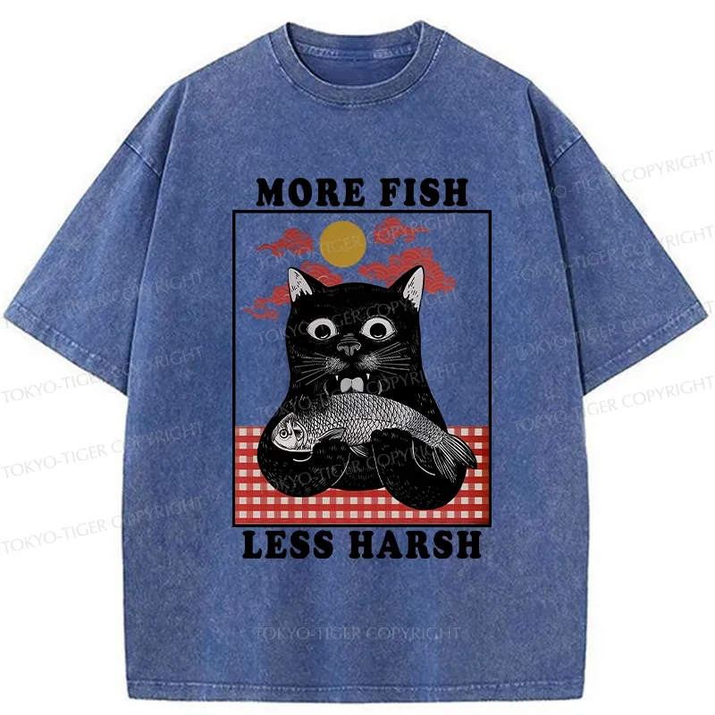 Tokyo-Tiger More Fish Less Harsh Washed T-Shirt
