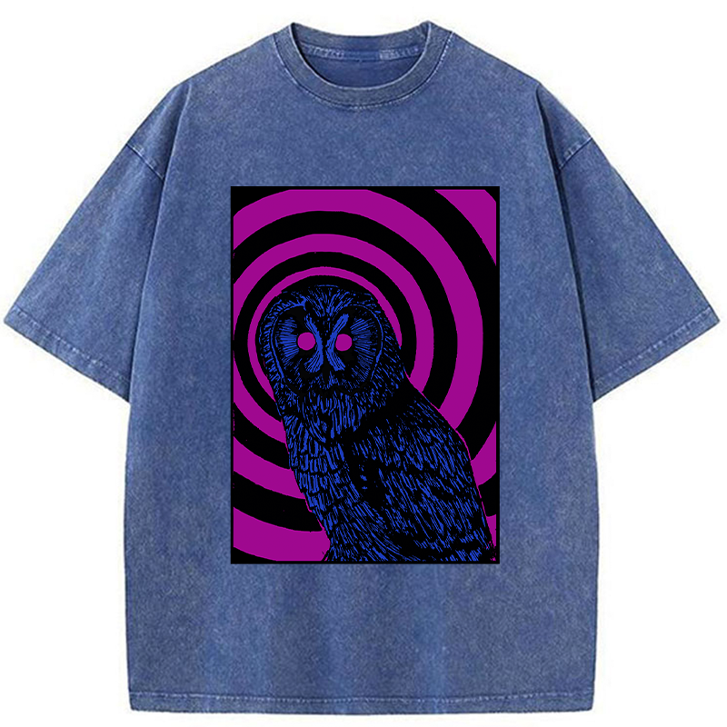 Tokyo-Tiger Psychedelic Owl Washed T-Shirt