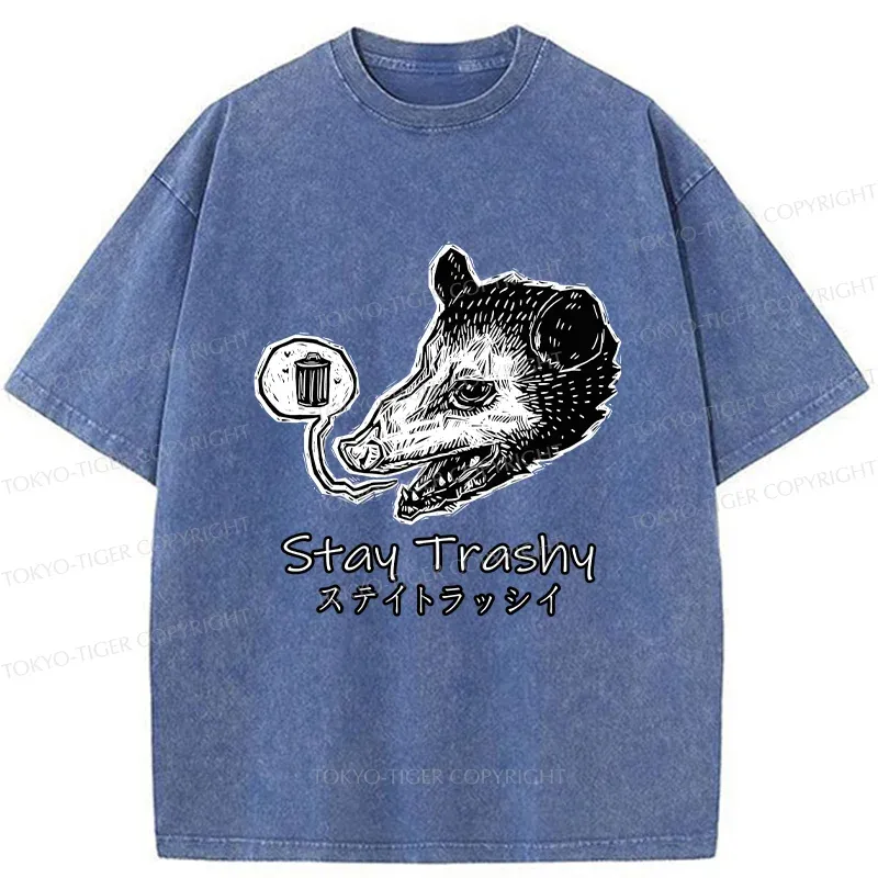 Tokyo-Tiger Stay Trashy Washed T-Shirt