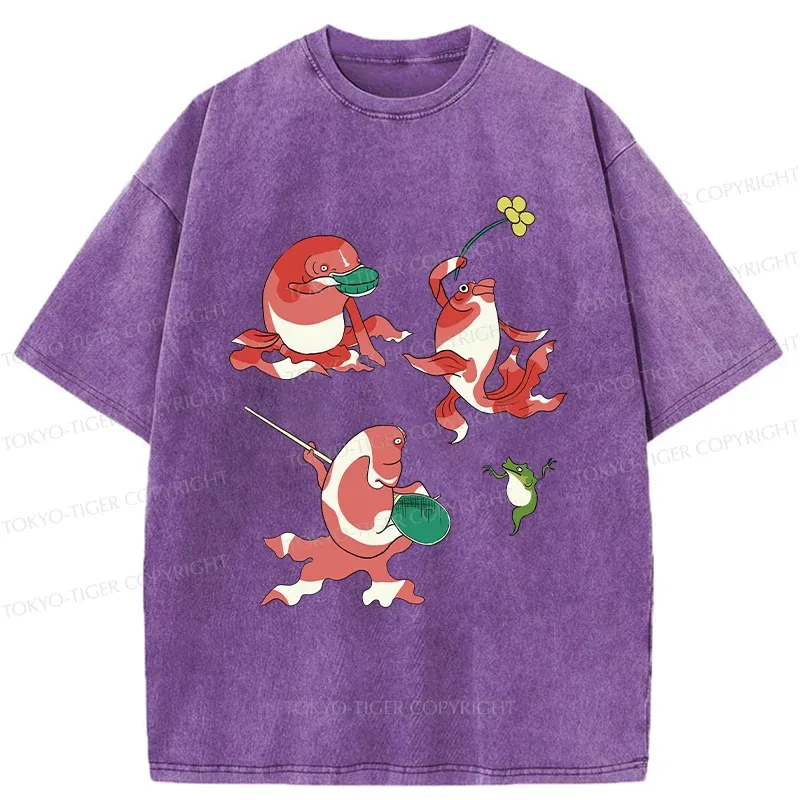 Tokyo-Tiger Fish Party Washed T-Shirt