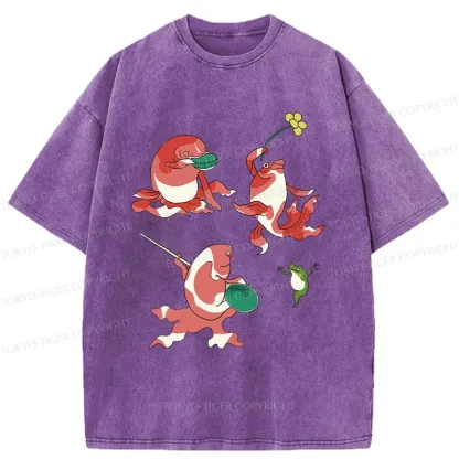 Tokyo-Tiger Fish Party Washed T-Shirt