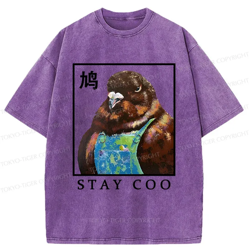 Tokyo-Tiger Keep Cool Pigeon Washed T-Shirt