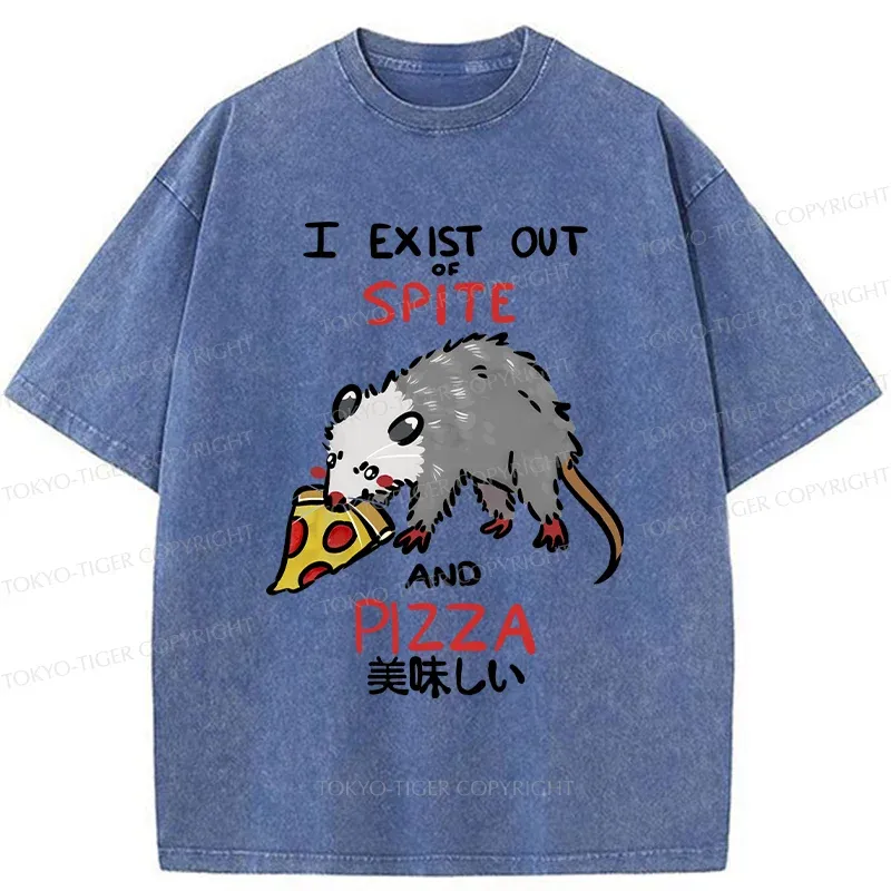 Tokyo-Tiger Delicious Pizza Japan Washed T-Shirt