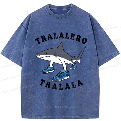 Tokyo-Tiger Tralalero Tralala Funny Washed T-Shirt