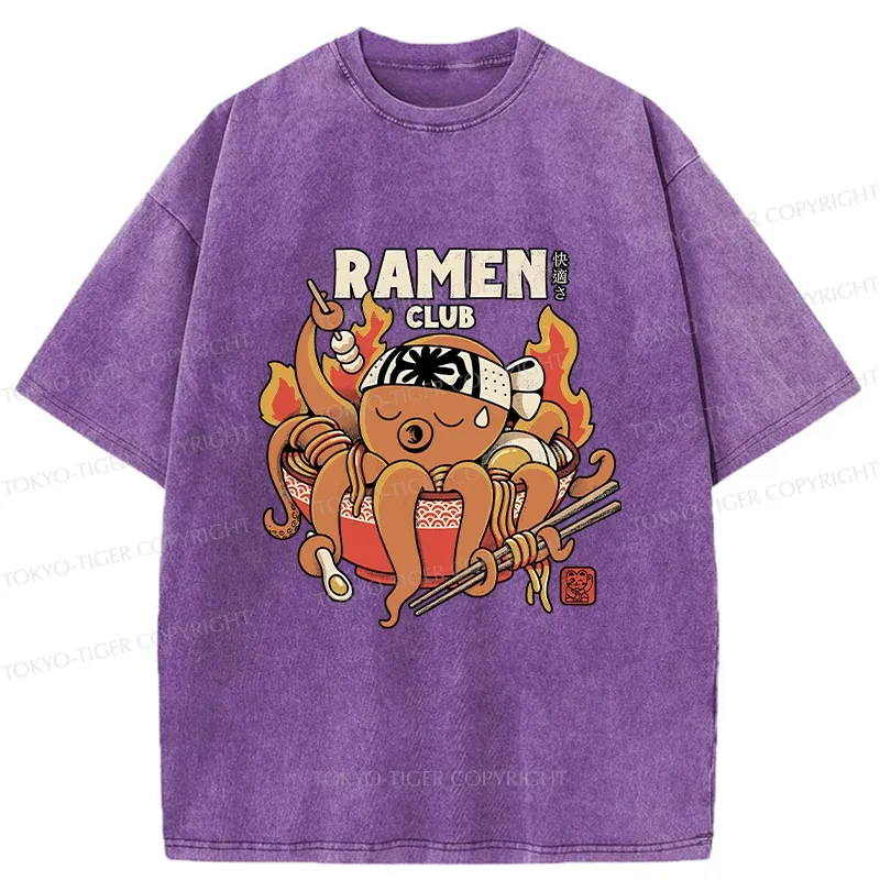 Tokyo-Tiger Octopus Ramen Washed T-Shirt