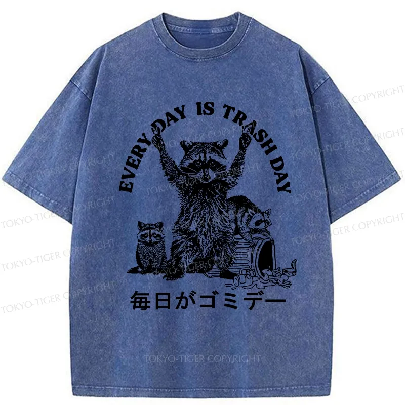 Tokyo-Tiger Every Day Is Trash Day Washed T-Shirt