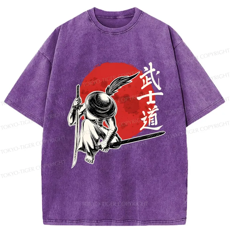 Tokyo-Tiger Bushido Samurai Washed T-Shirt