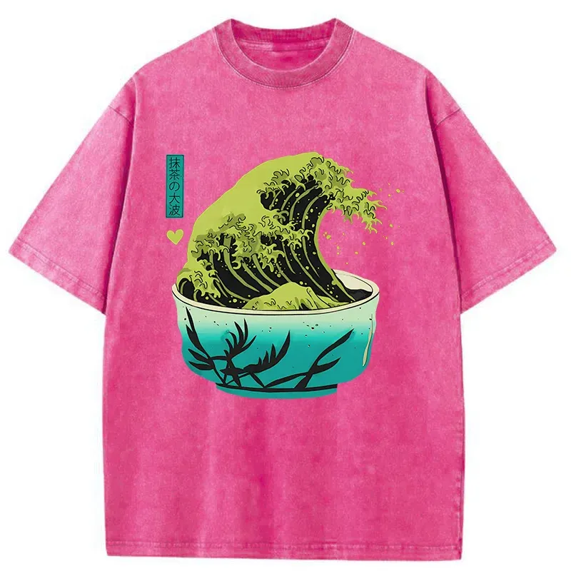 Tokyo-Tiger Matcha Wave Washed T-Shirt