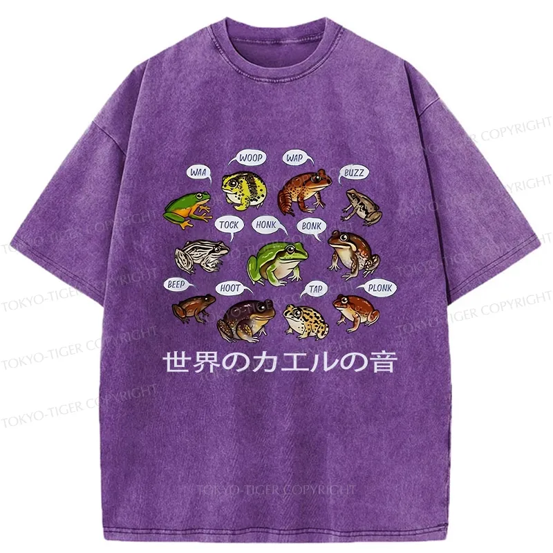 Tokyo-Tiger Frog Sounds From Around The World Washed T-Shirt