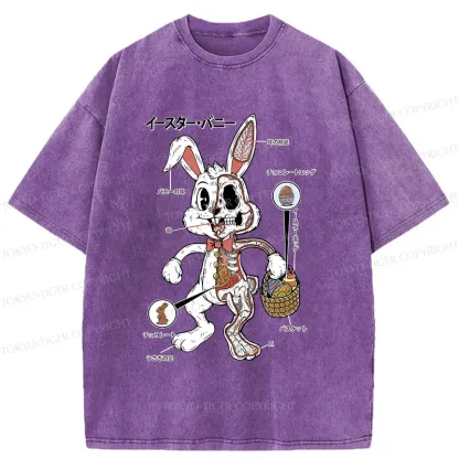 Tokyo-Tiger Easter Bunny Anatomy Washed T-Shirt