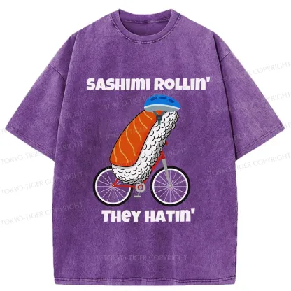 Tokyo-Tiger Sashimi Rollin' They Hatin' Washed T-Shirt