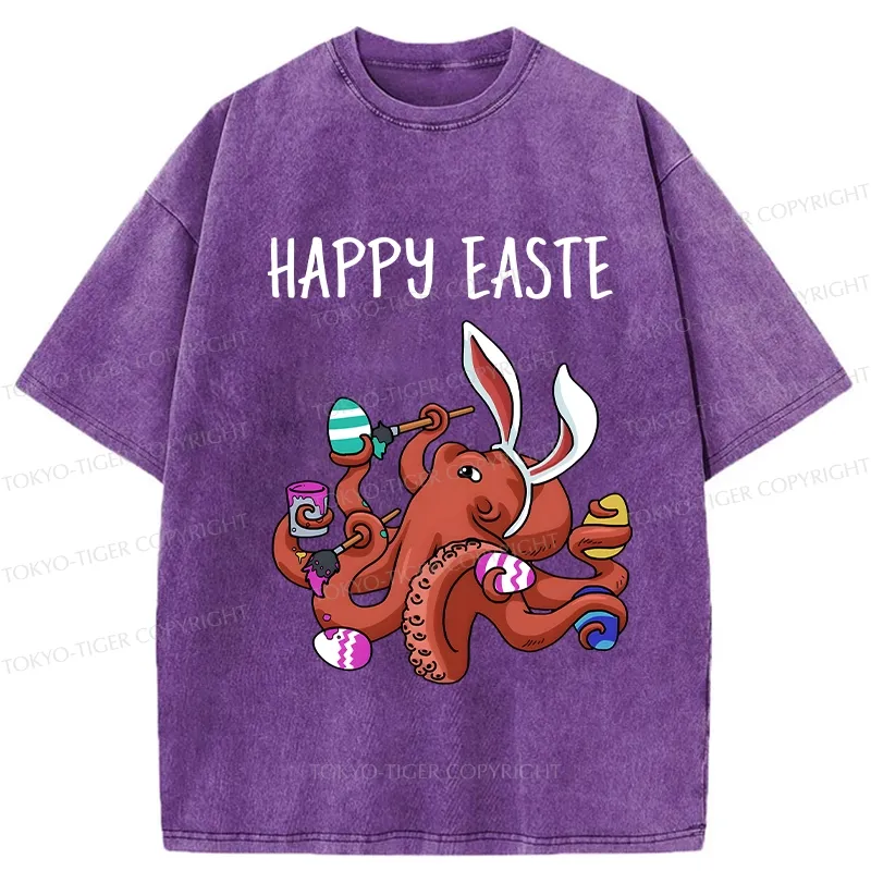 Tokyo-Tiger Easter Octopus Washed T-Shirt
