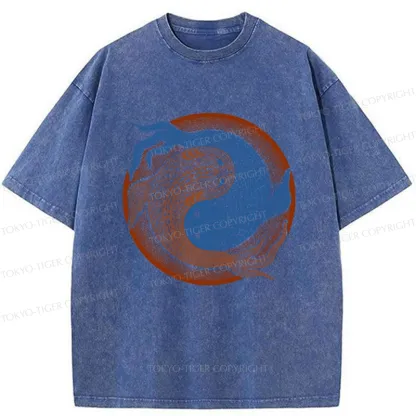 Tokyo-Tiger Yin Yang Fish Washed T-Shirt
