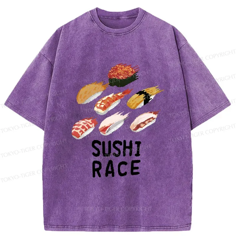 Tokyo-Tiger Sushi Competition Washed T-Shirt