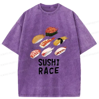 Tokyo-Tiger Sushi Competition Washed T-Shirt