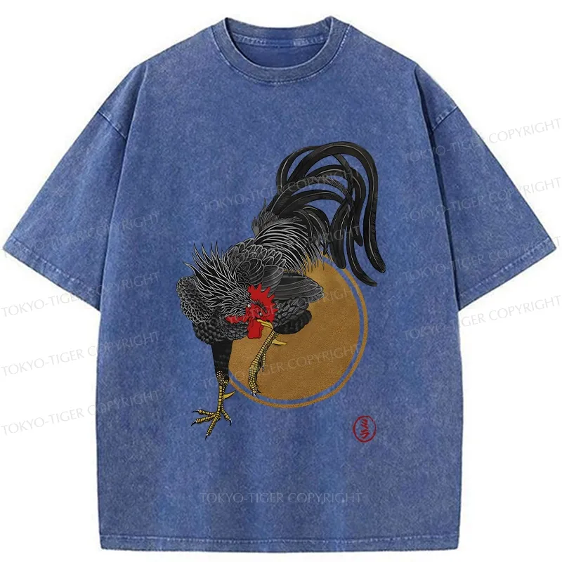 Tokyo-Tiger Strutting Rooster Washed T-Shirt