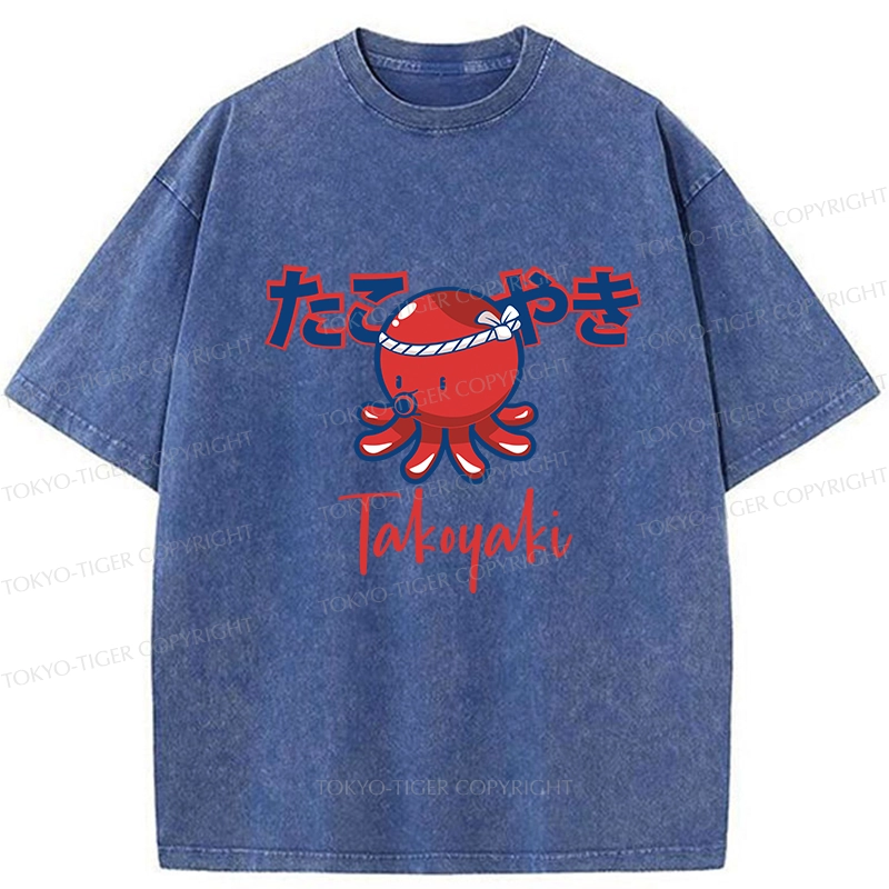 Tokyo-Tiger Japanese Traditional Takoyaki Washed T-Shirt