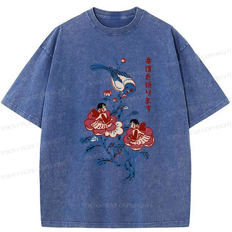 Tokyo-Tiger Best Of Luck Washed T-Shirt