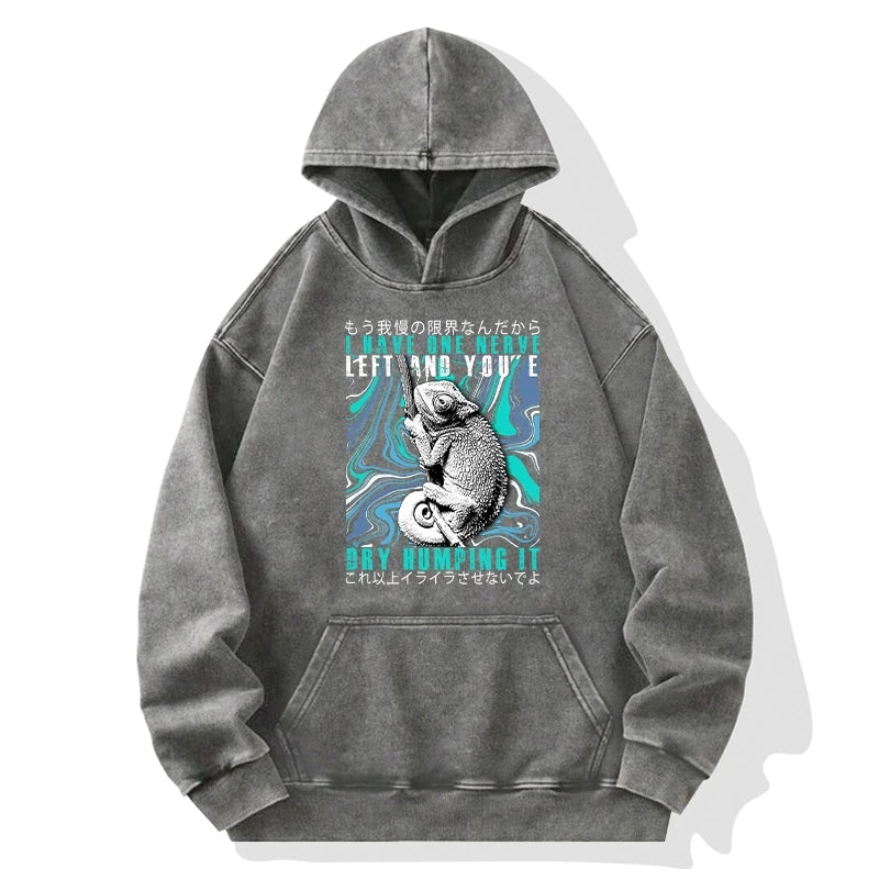 Tokyo-Tiger I Have One Nerve Chameleon Washed Hoodie