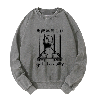 Tokyo-Tiger Got Too Silly Washed Sweatshirt