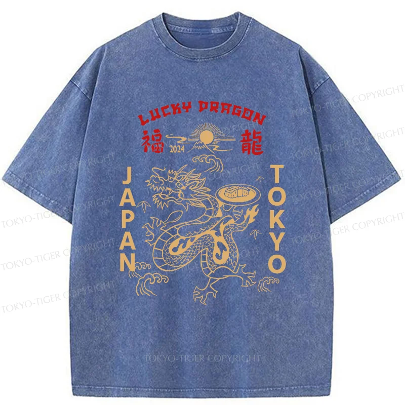 Tokyo-Tiger Lucky Dragon Washed T-Shirt