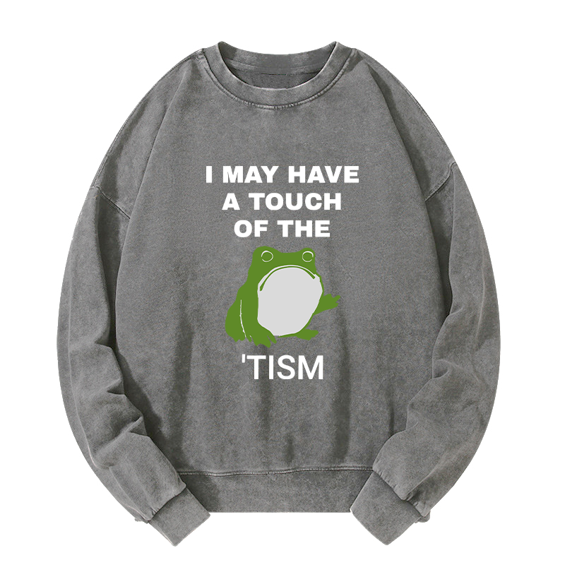 Tokyo-Tiger Funny Frog Flipping The Bird Washed Sweatshirt