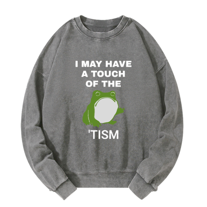 Tokyo-Tiger Funny Frog Flipping The Bird Washed Sweatshirt