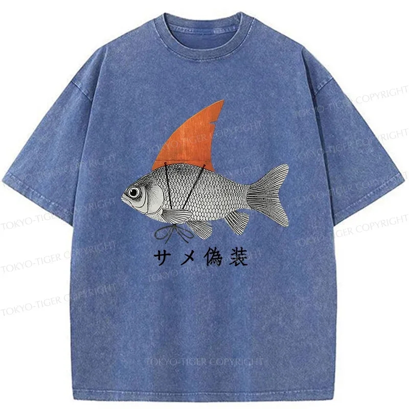 Tokyo-Tiger Fish Disguise Washed T-Shirt