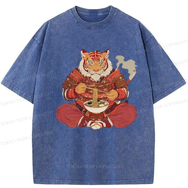 Tokyo-Tiger Ramen Lover Tiger Washed T-Shirt
